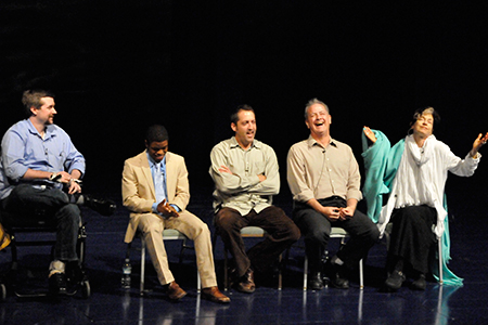 Michael Patrick Thornton, ensemble members Jon Michael Hill, Ian Barford, Francis Guinan and Artistic Director Martha Lavey