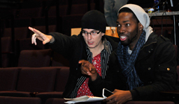 Ensemble member Tina Landau and playwright Tarell McCraney