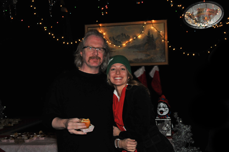 Ensemble member Tracy Letts, currently performing in American Buffalo, with Director of Events Management Lori Davidson.