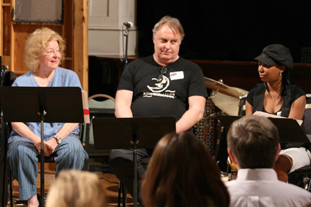 Actors Mary Ann Thebus, Don Blair and Velma Austin