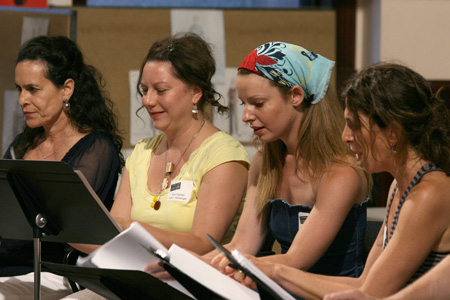 Actors Marilyn Dodds Frank, Amy Warren, ensemble member Kate Arrington and Lauren Katz