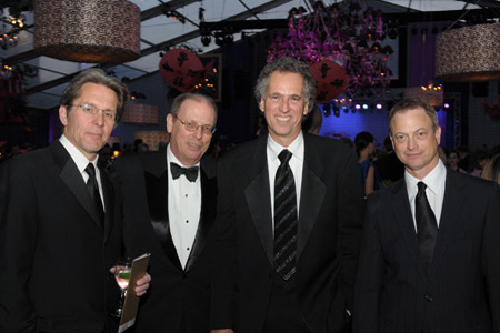 Ensemble member Gary Cole, Event Co-Chair Douglas R. Brown, Executive Director David Hawkanson, ensemble member Gary Sinise