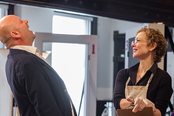 Director and ensemble member Yasen Peyankov with ensemble member Mariann Mayberry