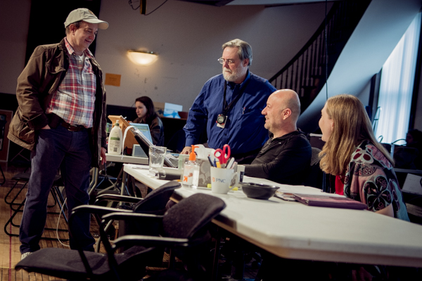 Ensemble member Alan Wilder, stage Manager Malcolm Ewen, director and ensemble member Yasen Peyankov and dramaturg Dassia Posner 