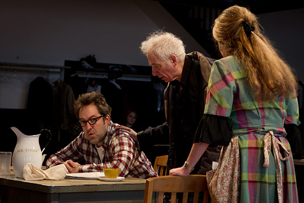 Ensemble members Ian Barford, Austin Pendleton and Moira Harris