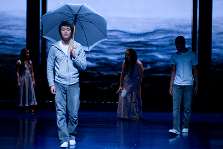 Christine Bunuan, Christopher Larkin, Lisa Tejero and ensemble member Jon Michael Hill