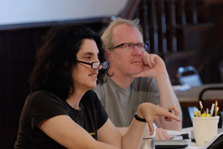 Ensemble members Tina Landau and Tracy Letts