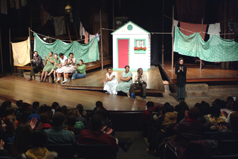 Cast, director Hallie Gordon and playwright Lydia Diamond at a post-show discussion